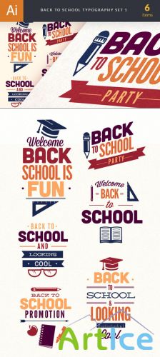 Back to School Typography Vector Elements Set 1