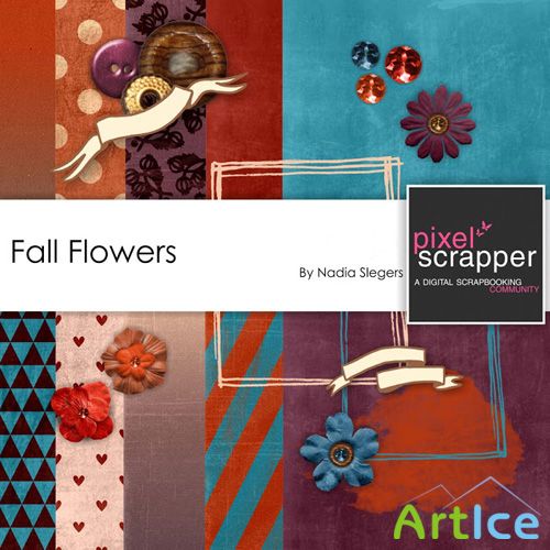 Scrap - Fall Flowers PNG and JPG