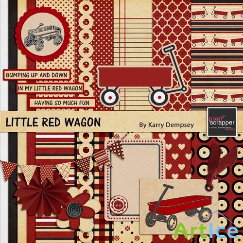 Scrap - Little Red Wagon PNG and JPG