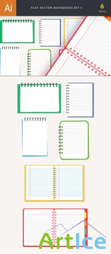 Flat Notebooks Vector Elements Set 1