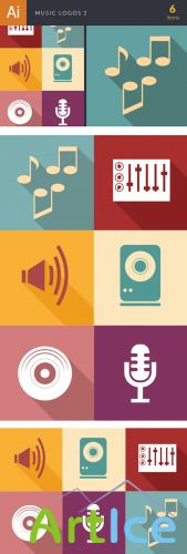 Music Logos Vector Illustrations Pack 2