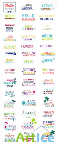 Happy Summer Days Vector Elements