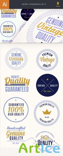 Retro Typographic Vector Elements Set 2