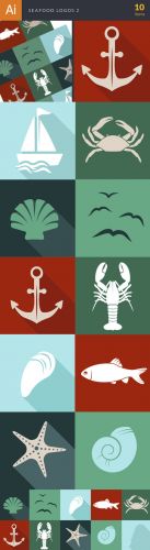 Seadfood Logos Vector Illustrations Pack 2