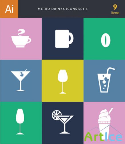 Metro Drinks Vector Icons 1