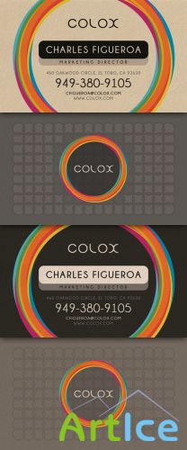 Creative Colorful Style Business Card PSD Template #1