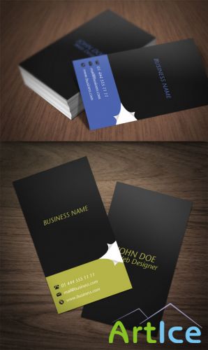 Premium Business Card Mock-Up PSD Template #5 - Page Curl