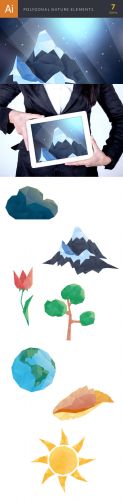 Nature Polygonal Vector Elements