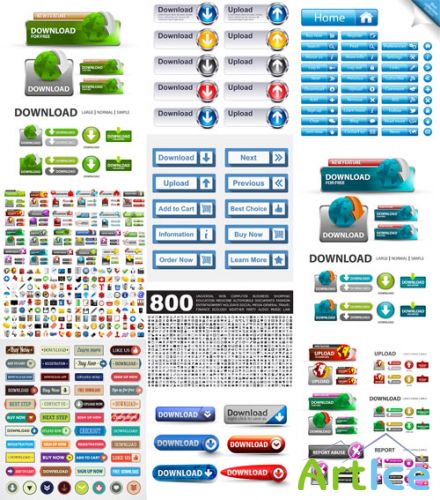 Vector Web Buttions and Elements Set