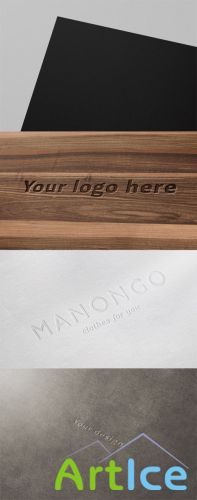 4 Logo Mock up Templates PSD