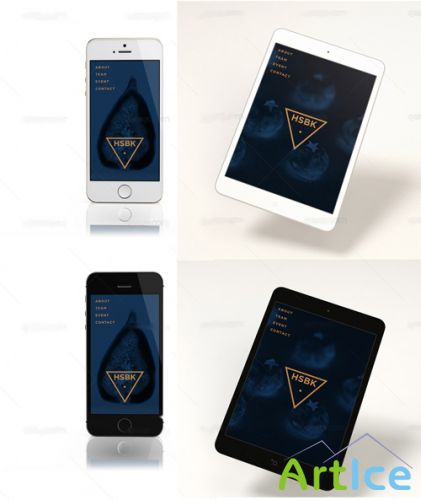 IPad Mini Retina and iphone Mock up PSD