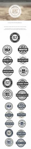 Simple Badges Vector Elements Set 1