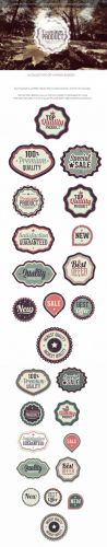 Vintage Badges Vector Elements Set