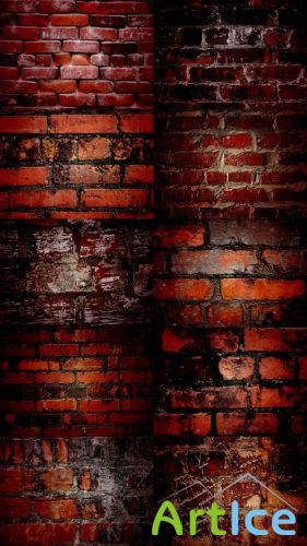 Brick Wall Texture in Red Style Set 1