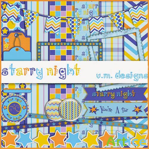 Scrap - Starry Night PNG and JPG