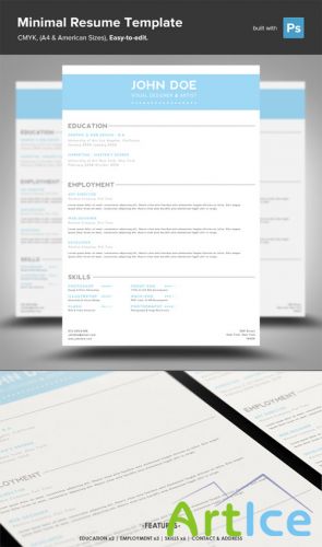 CreativeMarket - Minimal Resume PSD Template