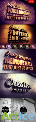 Creativemarket - Photorealistic 3d Wall Mock Up