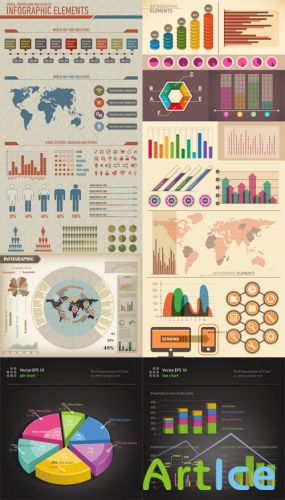 Retro Infograpics Vector Set