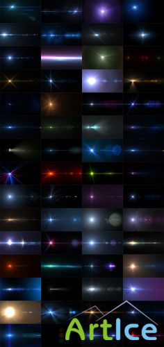 62 Light Flares PNG Pack