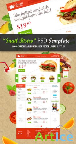 CreativeMarket - Online bistro PSD Template