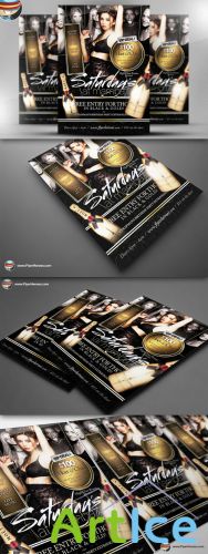 CreativeMarket - Saturdays At Mamba Flyer Template