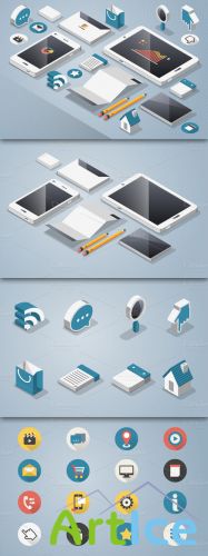 CreativeMarket - Vector Smartphone & Tablet Elemets