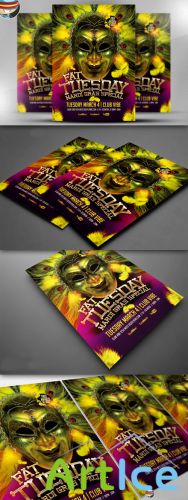 CreativeMarket - Fat Tuesday Mardi Gras PSD Flyer