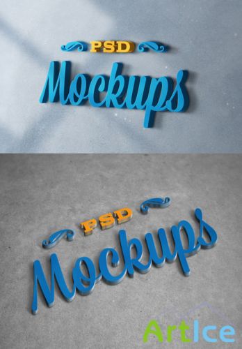 3D Logo Mock-ups - PSD Templates