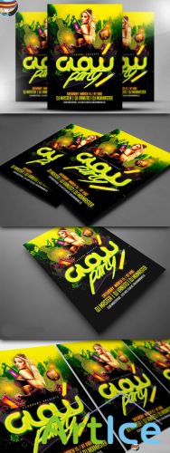 CreativeMarket - Glow / Neon Party Flyer Template