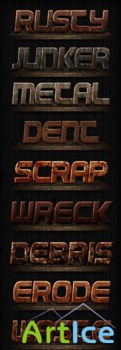 Rusty Text Styles for Photoshop