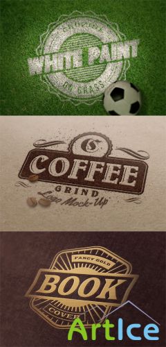 3 Photorealistic Logo Mock up Templates Vol 5