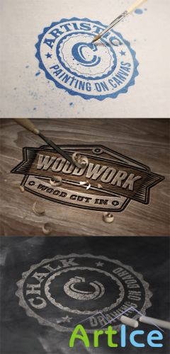 3 Photorealistic Logo Mock up Templates Vol 4