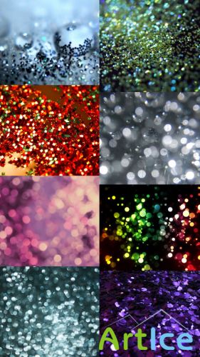 8 Bokeh & Glitter Textures JPG