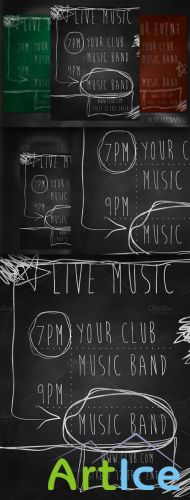 CreativeMarket - Live Music Chalk Flyer