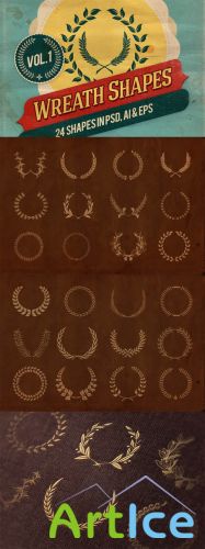 Wreath Shapes Volume 1 PSD and Vector