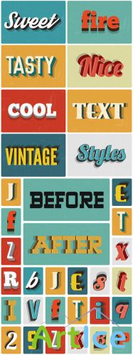 Retro Text Kit for Photoshop PSD