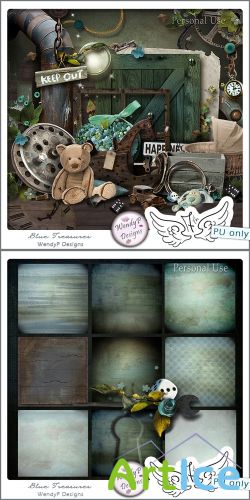 Scrap - Blue Treasures PNG and JPG