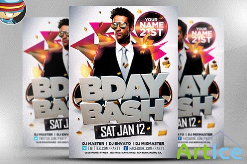 CreativeMarket - Bday Bash Flyer Template