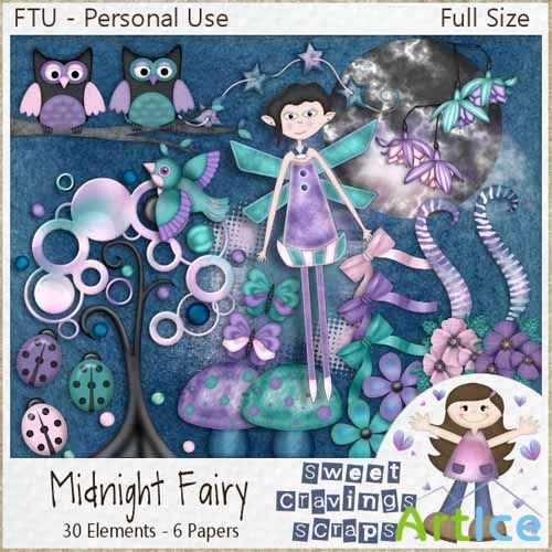 Scrap Kit Midniht Fairy JPG and PNG