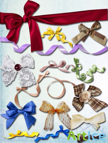 Bowknot and Ribbons PNG Files