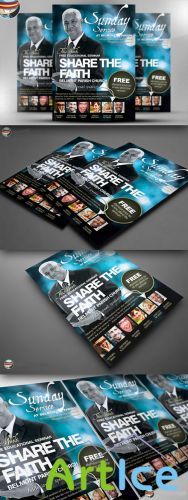 CreativeMarket - Share the Faith Church PSD Flyer