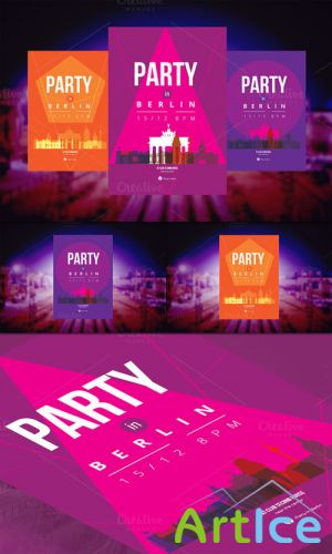 CreativeMarket - 3 Posters - Party in Berlin