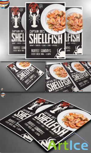 CreativeMarket - Captain Joe's Shellfish Poster