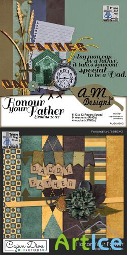 Scrap Kit - Honor Your Father JPG and PNG Set 1