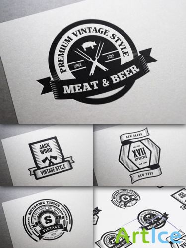 CreativeMarket - 22 Vintage Templates, Badges, Logos