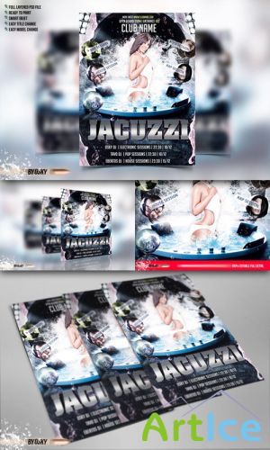 CreativeMarket - Jacuzzi Party Flyer 50649