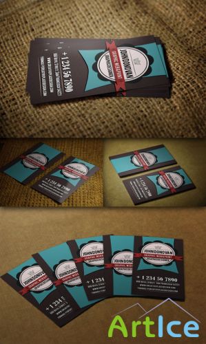 CreativeMarket - Retro Business Card 51091 - PSD Template #2