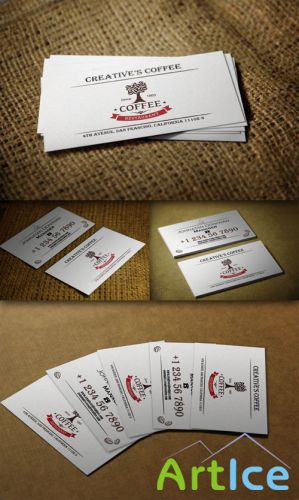 CreativeMarket - Retro Business Card 51089 - PSD Template #3