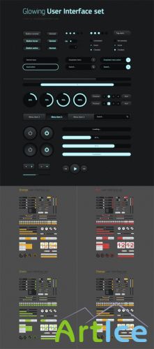 Multi Colored UI and Glowing Web Elements