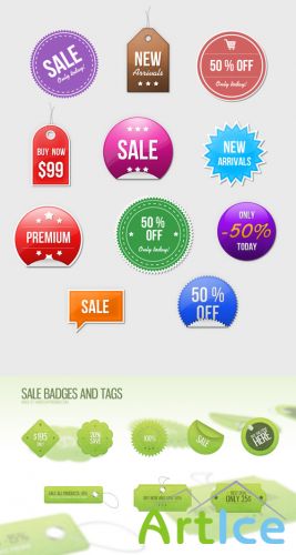 Sale Badges Tags and Stickers PSD